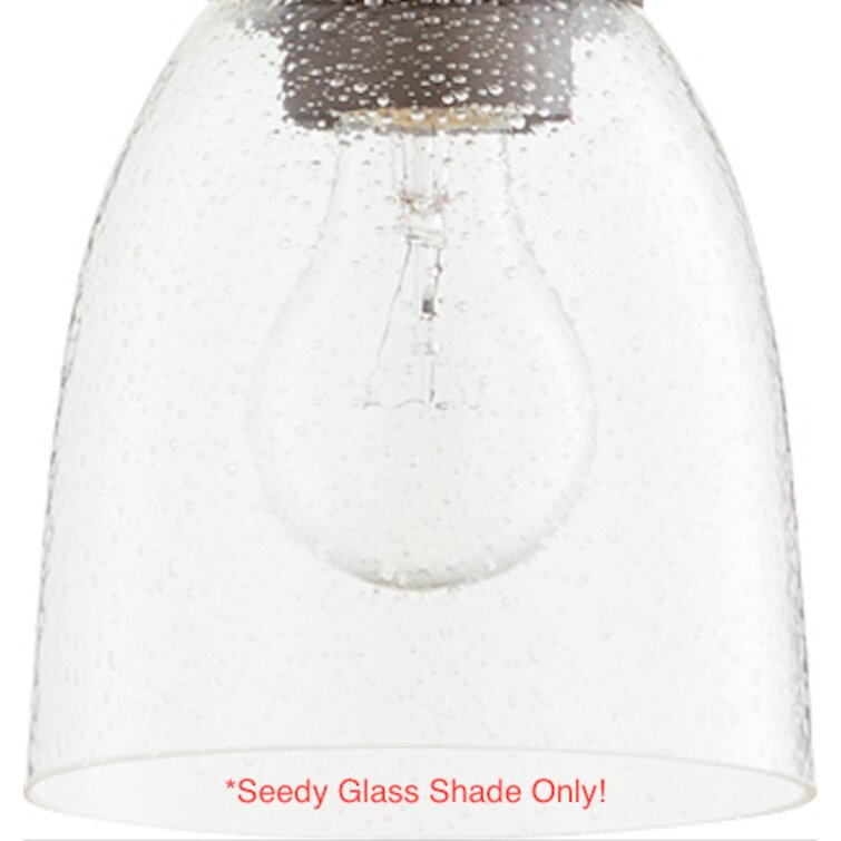 Clear seeded deals glass bell shade